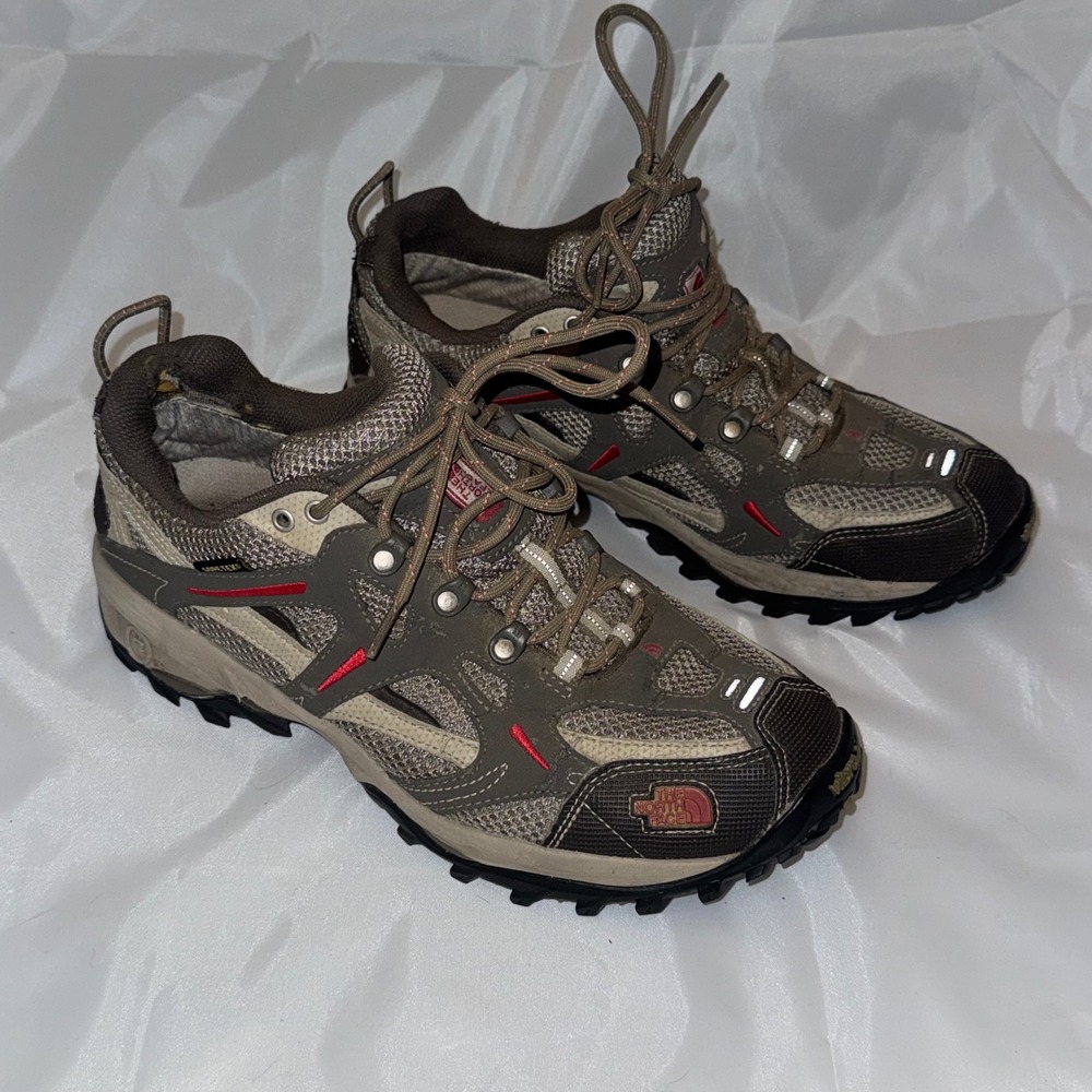 The North Face Hedgehog Gore-Tex Hiking Shoes Brown Red Vibram Womens 10 AX4S